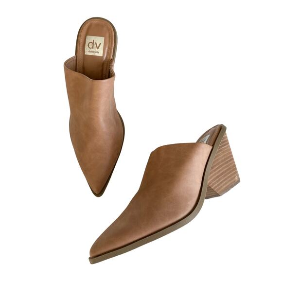 Dolce Vita Davina Camel Pointed Toe Slip On Heeled Mules Women’s Size 10 - Picture 1 of 7